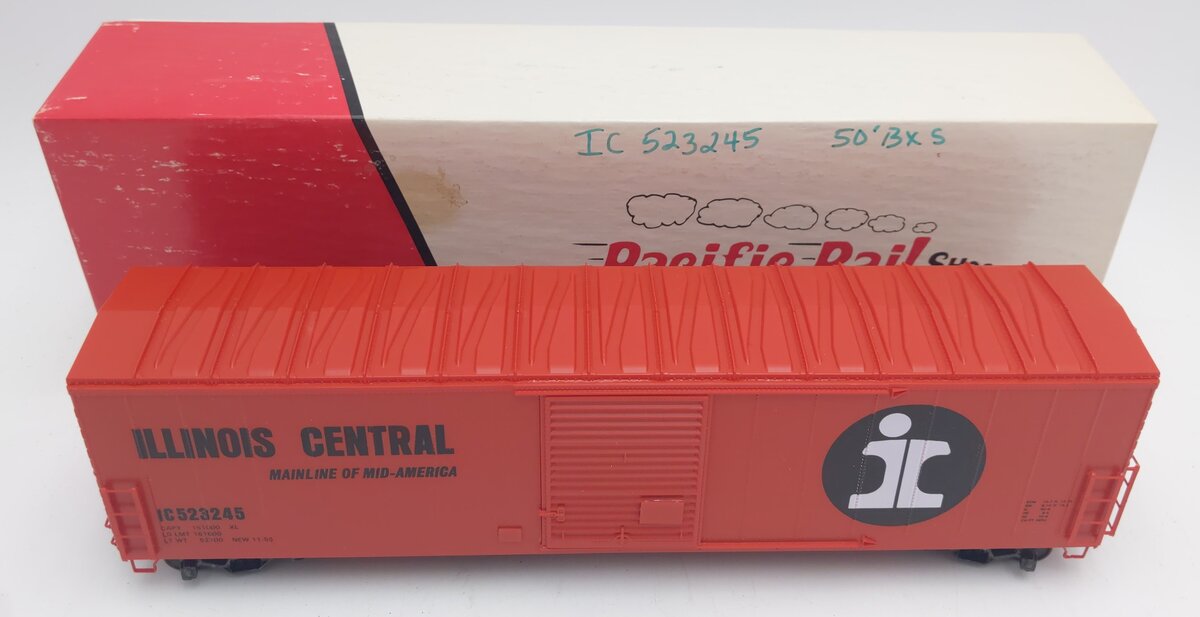 Pacific Rail B-524 S-Scale Illinois Central 50' SGL SLDG DR Boxcar Kit #523245 LN/Box