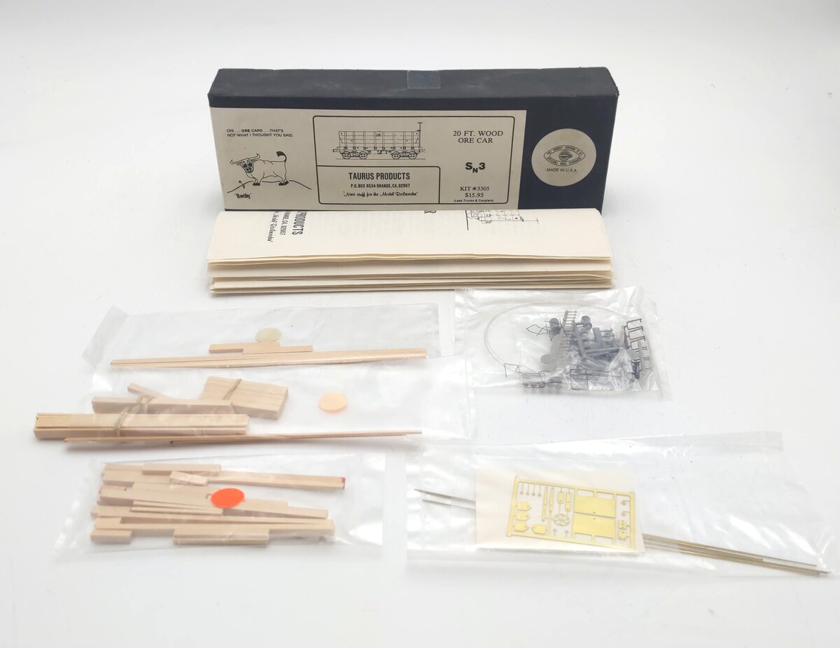 Taurus Products 3305 Sn3 20ft. Wood Ore Car Kit NIB