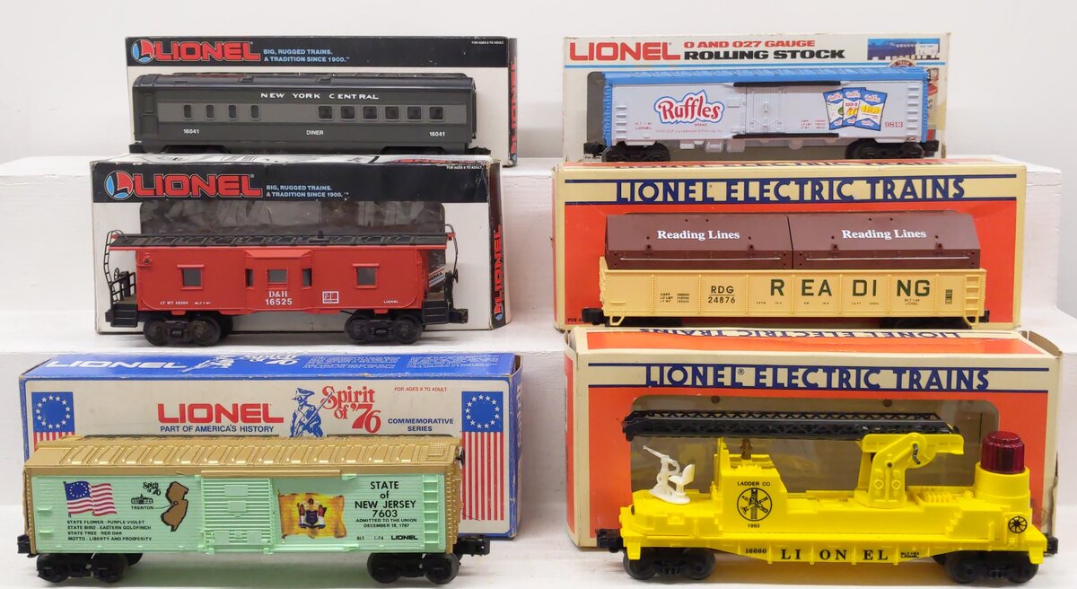 Lionel O Assorted Freight Cars 6-16525,6-9813,6-16041,6-7603,6-16660,6-17405 [6] EX/Box