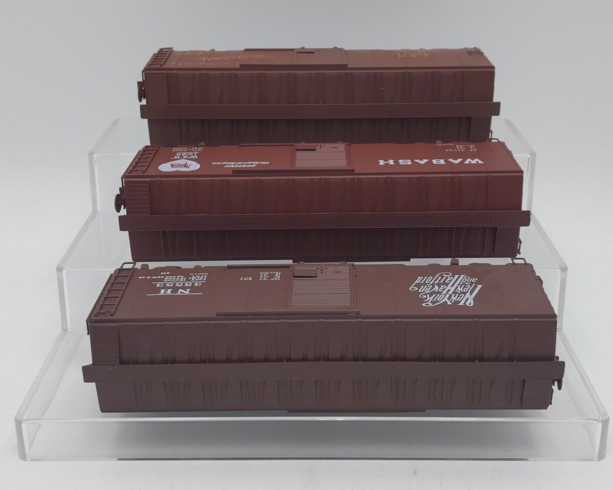 American Models S Scale Boxcars: 1989, 35553, 93211 [3] EX