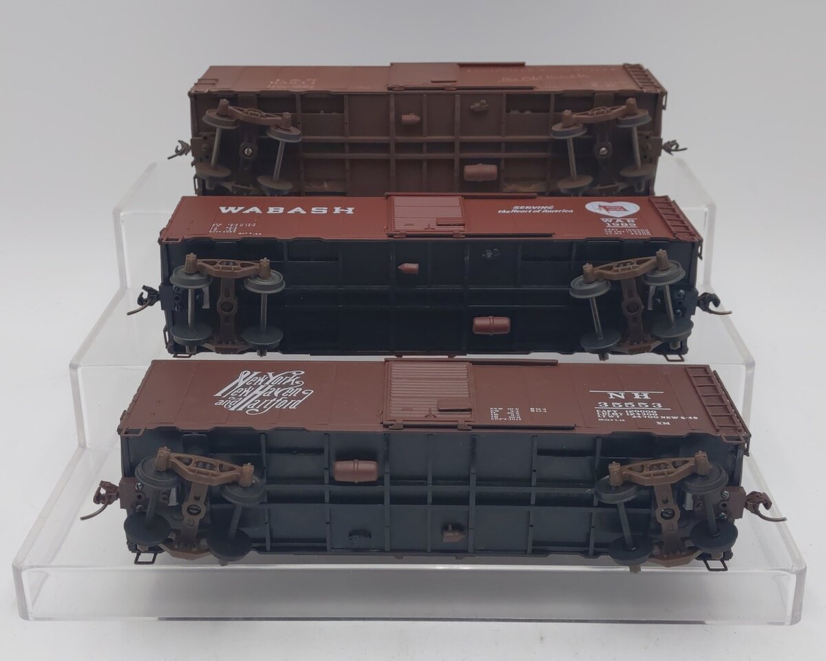 American Models S Scale Boxcars: 1989, 35553, 93211 [3] EX