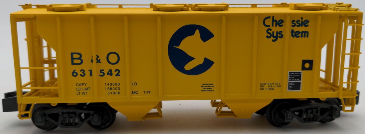 S-Helper Service 00044-0 S Gauge Chessie Covered 2-Bay Hopper #631542 EX/Box
