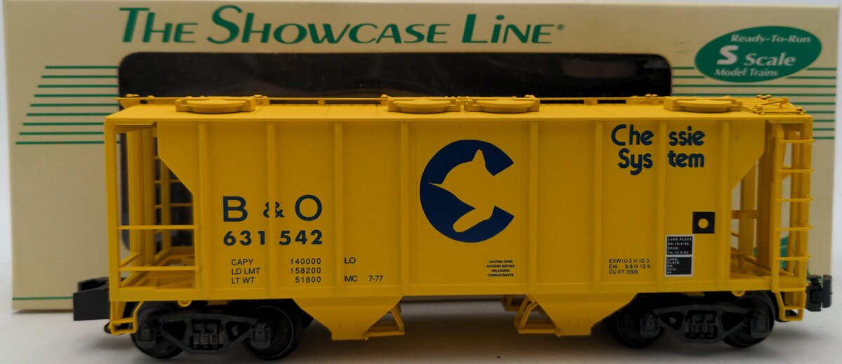 S-Helper Service 00044-0 S Gauge Chessie Covered 2-Bay Hopper #631542 EX/Box