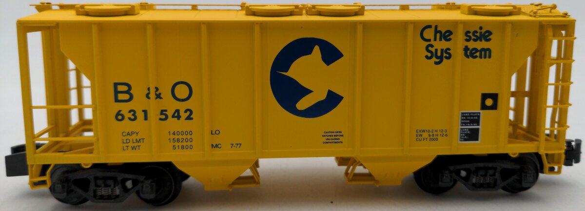 S-Helper Service 00044-0 S Gauge Chessie Covered 2-Bay Hopper #631542 EX/Box