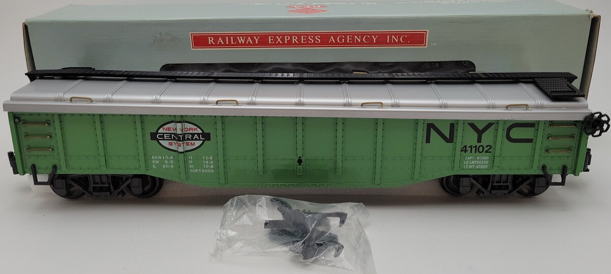 Aristo-Craft REA-41102 G New York Central Green Covered Gondola (Metal Wheels) LN/Box