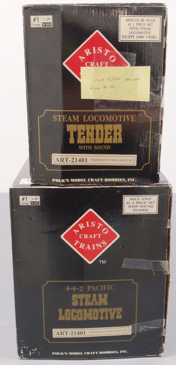 Aristo-Craft 21401 G Gauge Pennsylvania RR 4-6-2 Steam Locomotive & Tender EX/Box