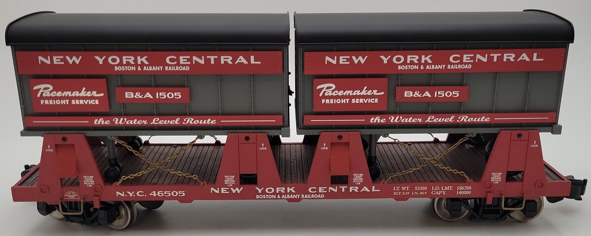 Aristo-Craft 46505 G Scale NYC Piggyback Flatcar w/ Trailers EX/Box