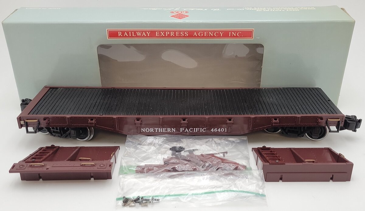 Aristo-Craft 46401 G Scale Northern Pacific Bulkhead Flatcar [Metal Wheels] EX/Box