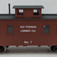 Bachmann 93830 G Ely-Thomas Lumber Co. Caboose (Metal Wheels) EX/Box
