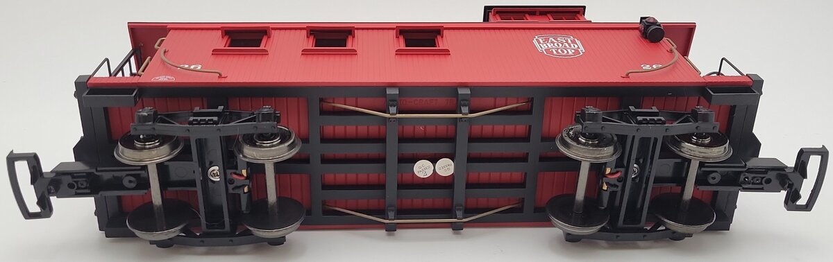 Aristo-Craft 82104 1 Gauge East Broad Top Wood Caboose #26 (Metal Wheels) LN/Box