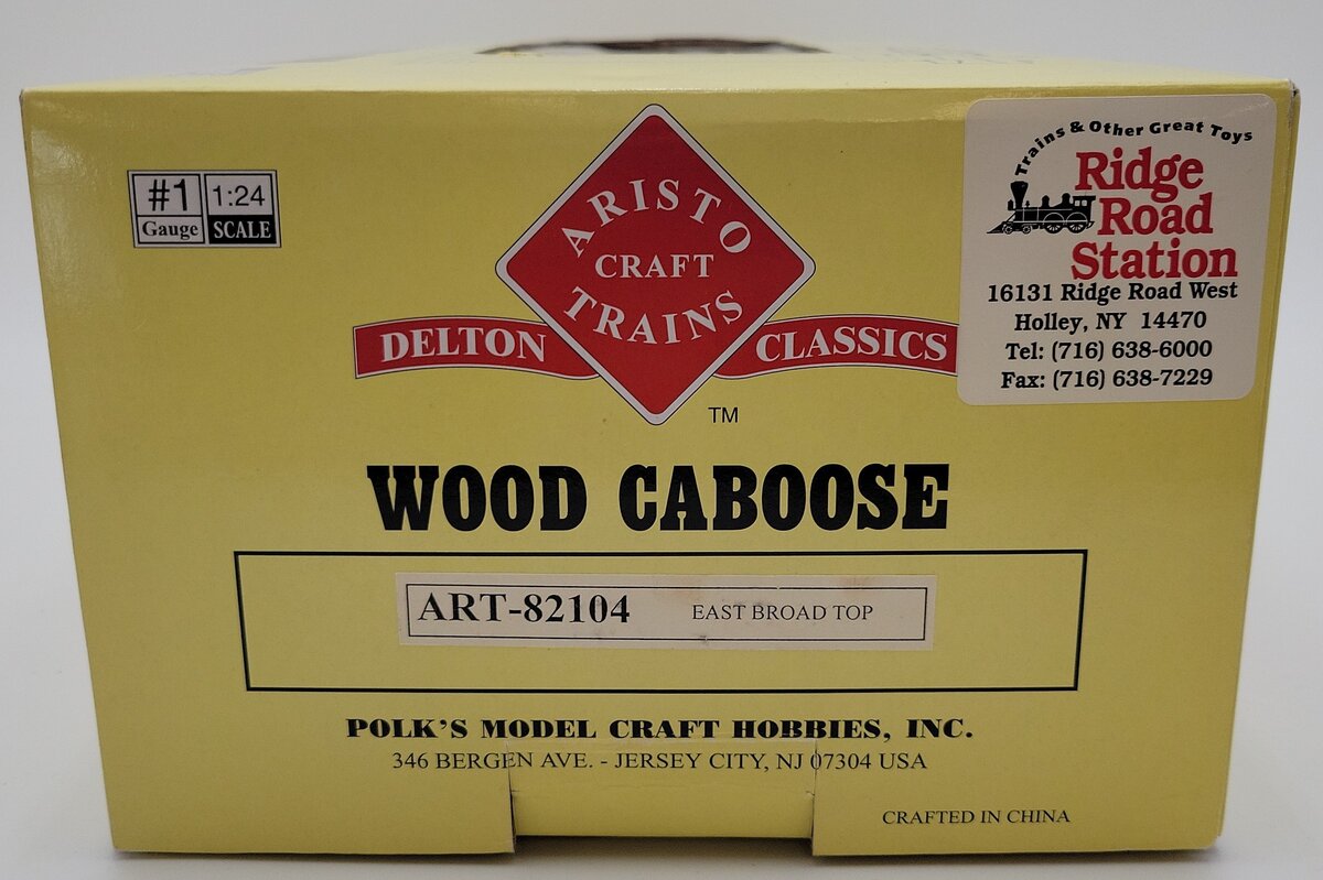 Aristo-Craft 82104 1 Gauge East Broad Top Wood Caboose #26 (Metal Wheels) LN/Box