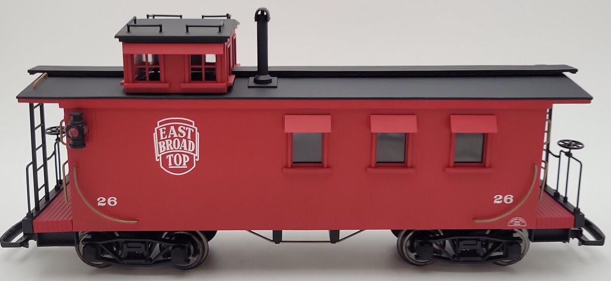 Aristo-Craft 82104 1 Gauge East Broad Top Wood Caboose #26 (Metal Wheels) LN/Box