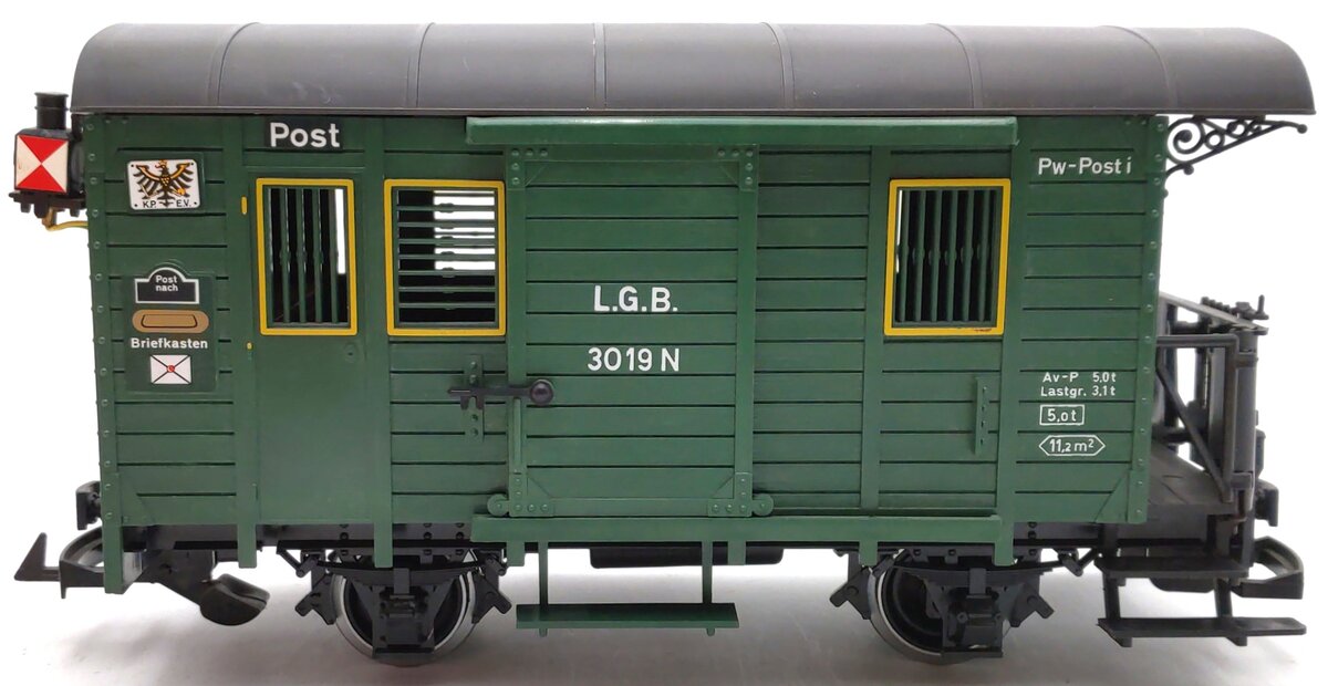 LGB 3019N G Scale Green Boxcar (Metal Wheels) LN/Box