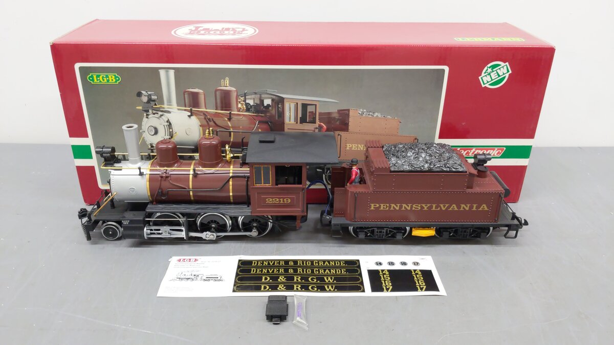 LGB 2219S G Pennsylvania 2-6-0 Mogul Steam Locomotive and Tender LN/Box