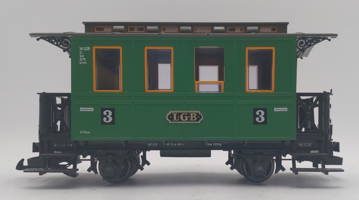 LGB 3010 G Scale Green 4-Wheel Passenger Car #3 LN/Box