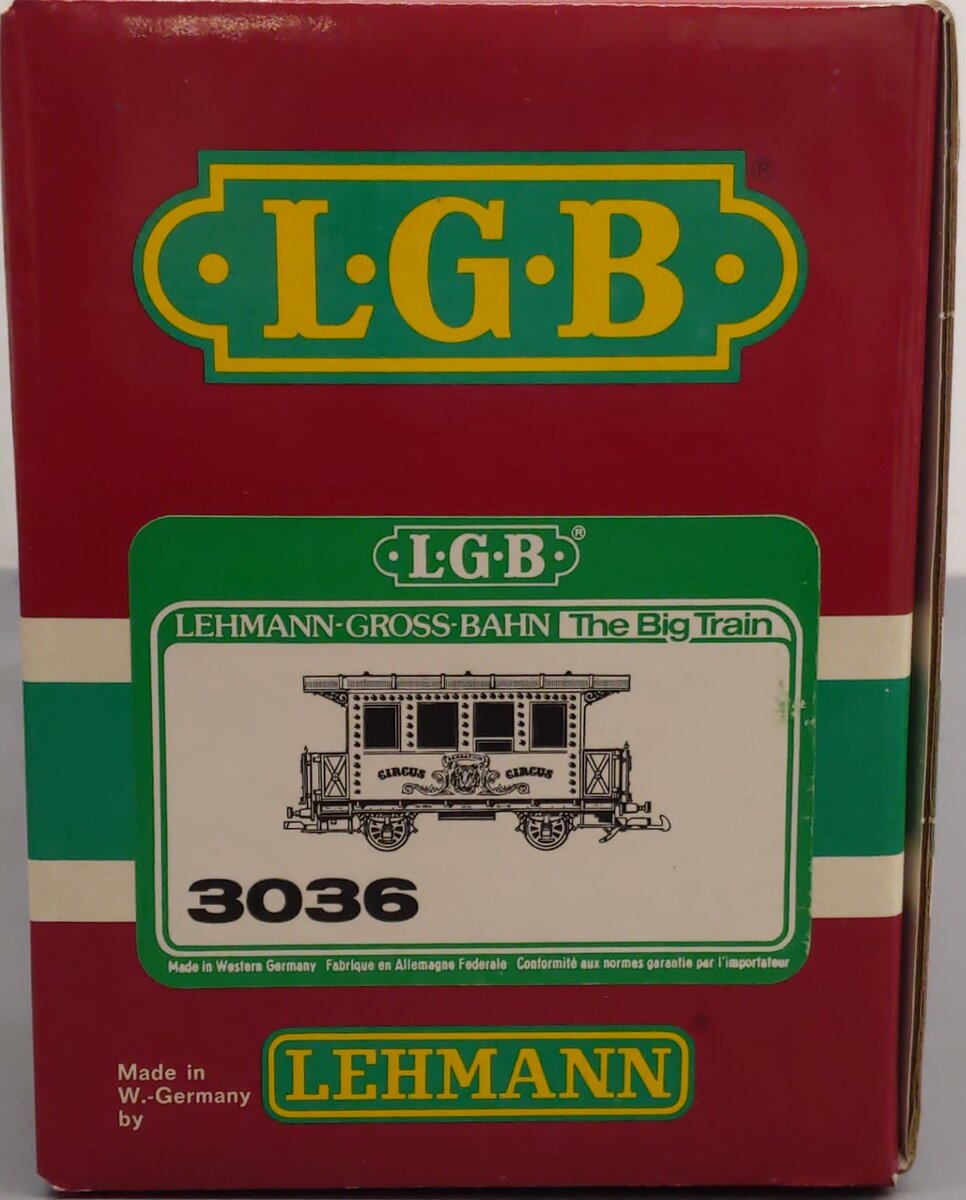 LGB 3036 G Scale Circus Passenger Car LN/Box
