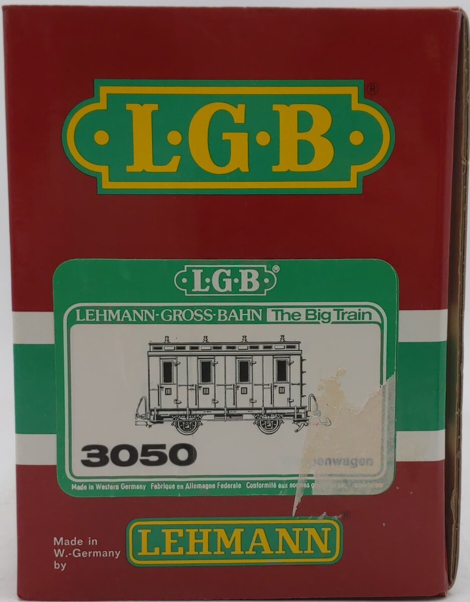 LGB 3050 G Gauge European 4-Wheel Passenger Car LN/Box
