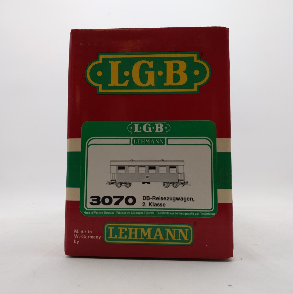 LGB 3070 DB 2nd Class Green 8 Wheel Passenger Car EX/Box