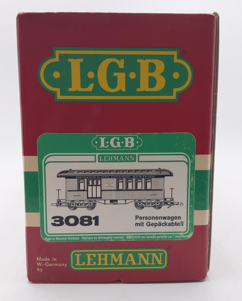 LGB 3081 G Scale Denver & Rio Grande Western Combine Passenger Car VG/Box