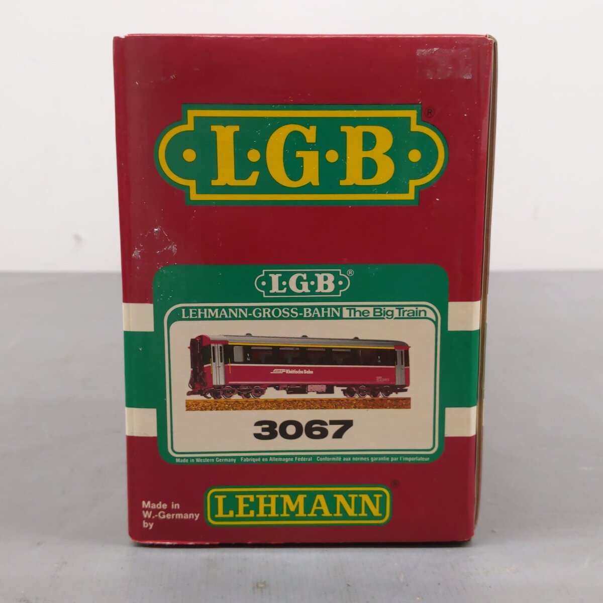 LGB 3067 G Scale Swiss 1st Class Rhatische Bahn Passenger Car - Metal Wheels EX/Box