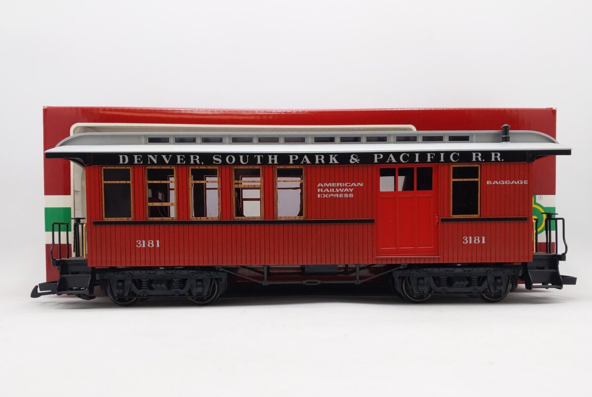 LGB 3181 G Denver, South Park & Pacific Illuminated Passenger Car #3181 EX/Box