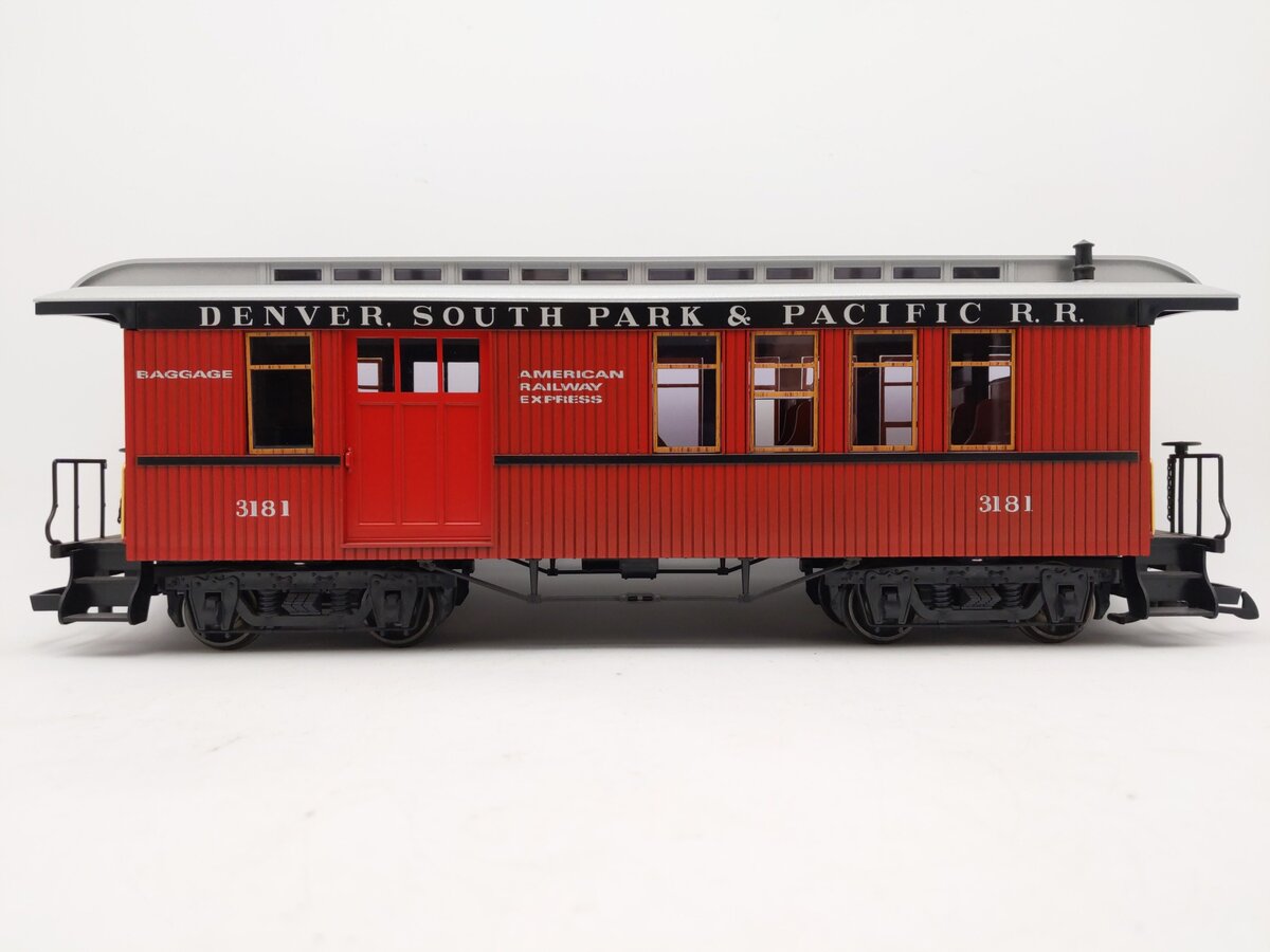LGB 3181 G Denver, South Park & Pacific Illuminated Passenger Car #3181 EX/Box