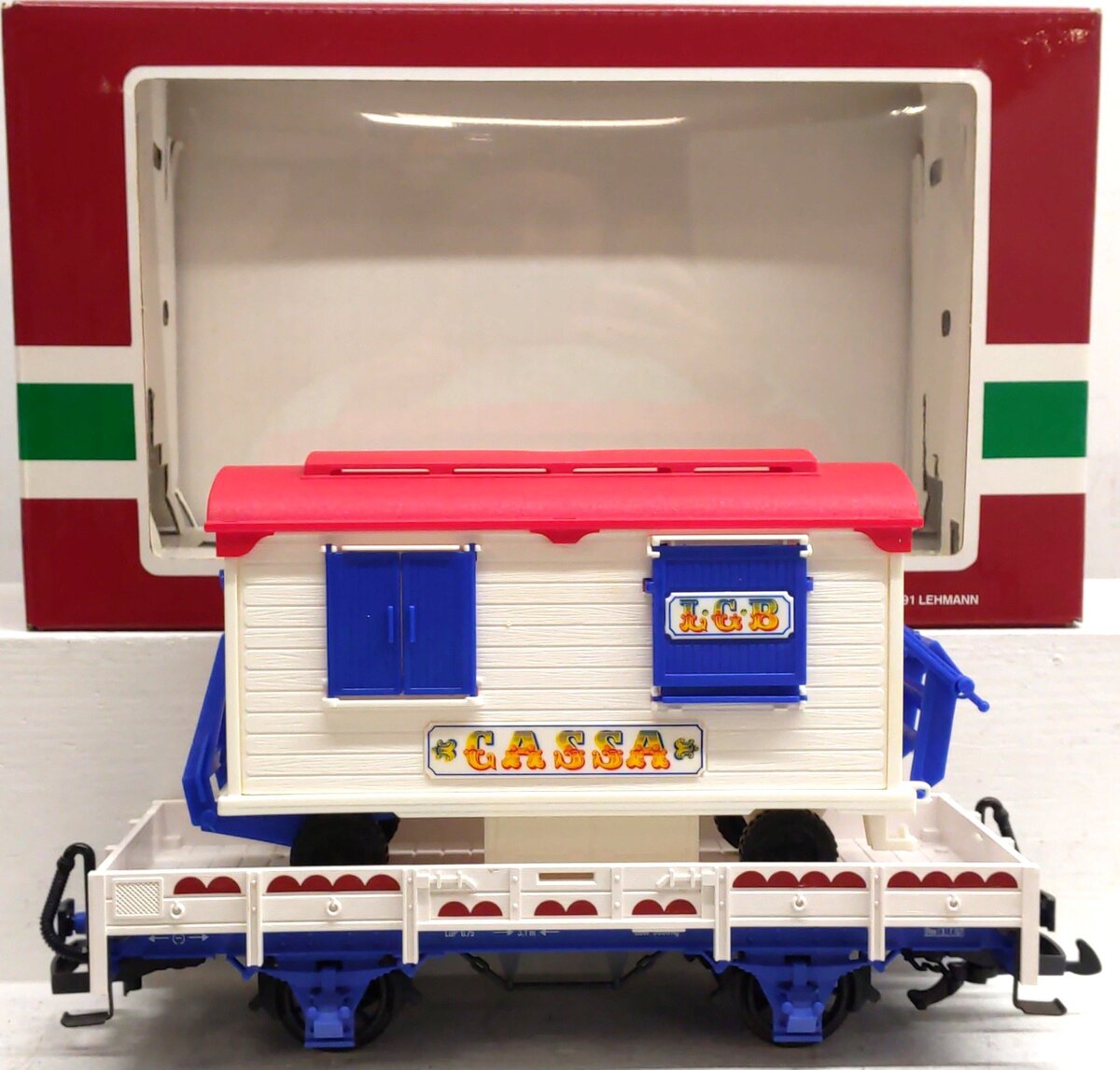 LGB 4037 G Scale Circus Flatcar with Cassa Trailer EX/Box