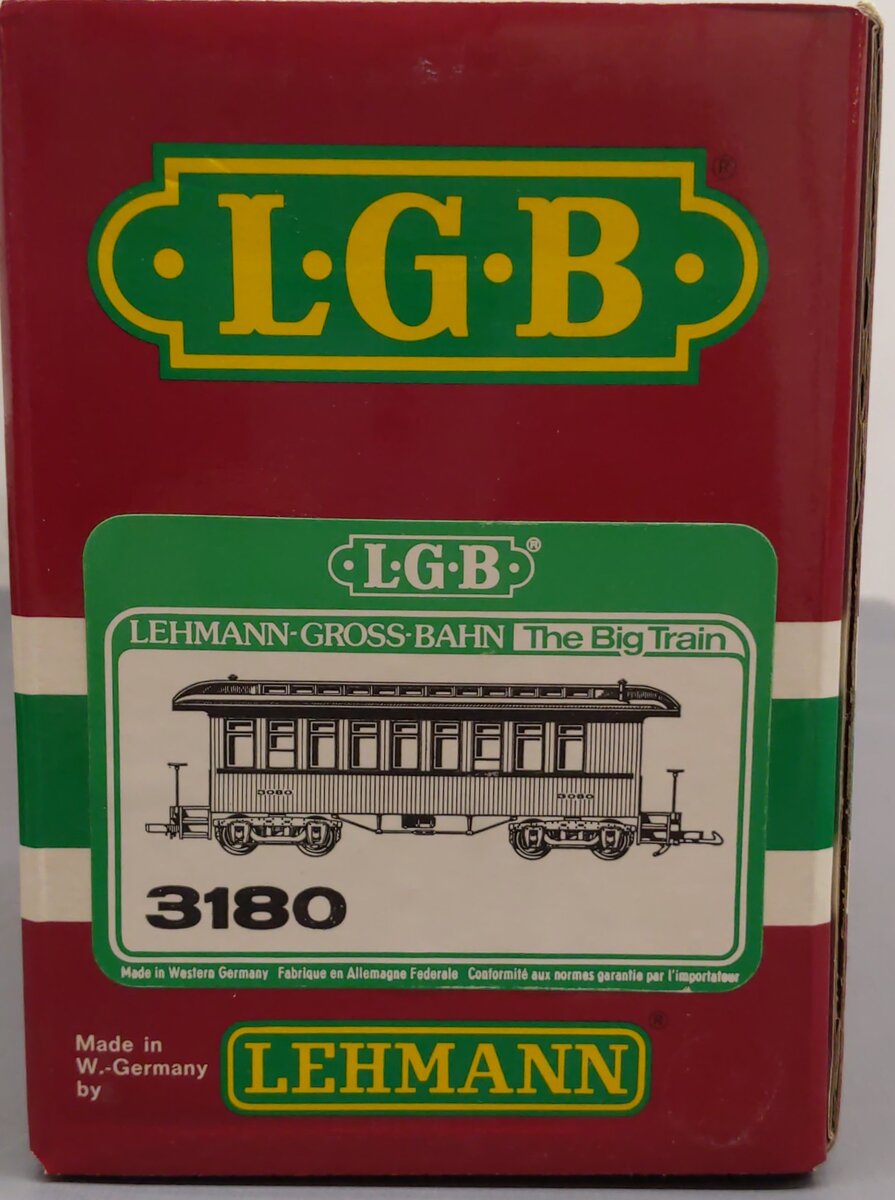 LGB 3180 G Scale Denver, South Park & Pacific Passenger Car (Metal Wheels) LN/Box