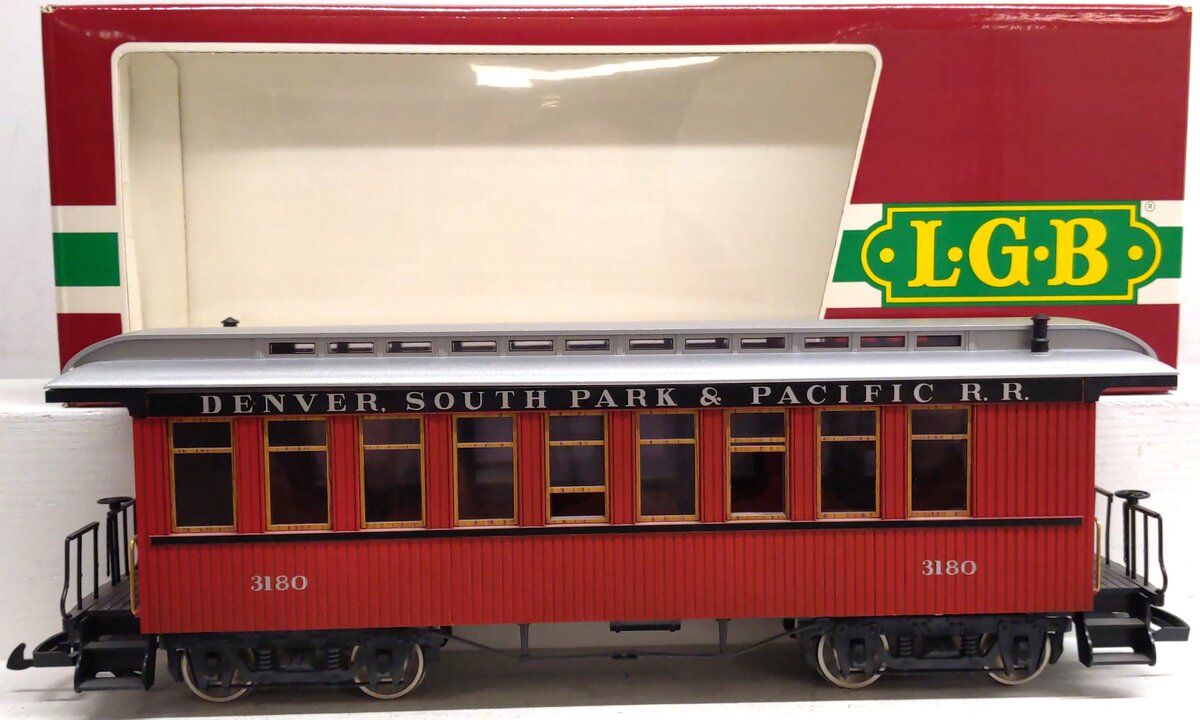 LGB 3180 G Scale Denver, South Park & Pacific Passenger Car (Metal Wheels) LN/Box