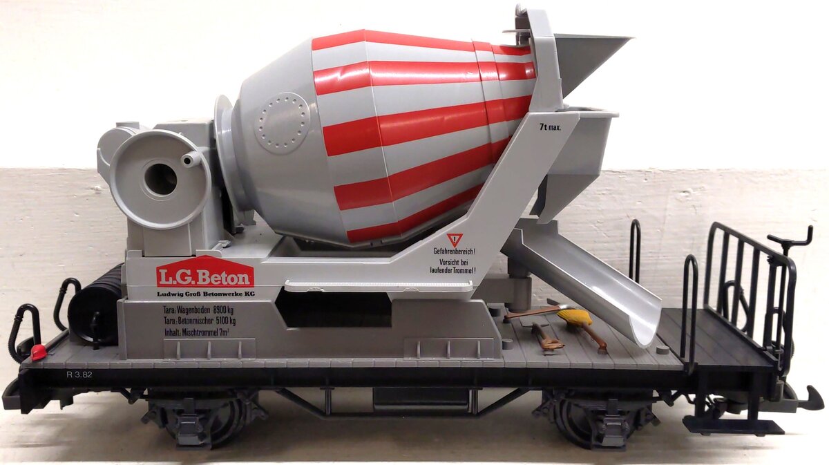 LGB 4055 G Scale LG Beton Flatcar w/Cement Mixer LN/Box