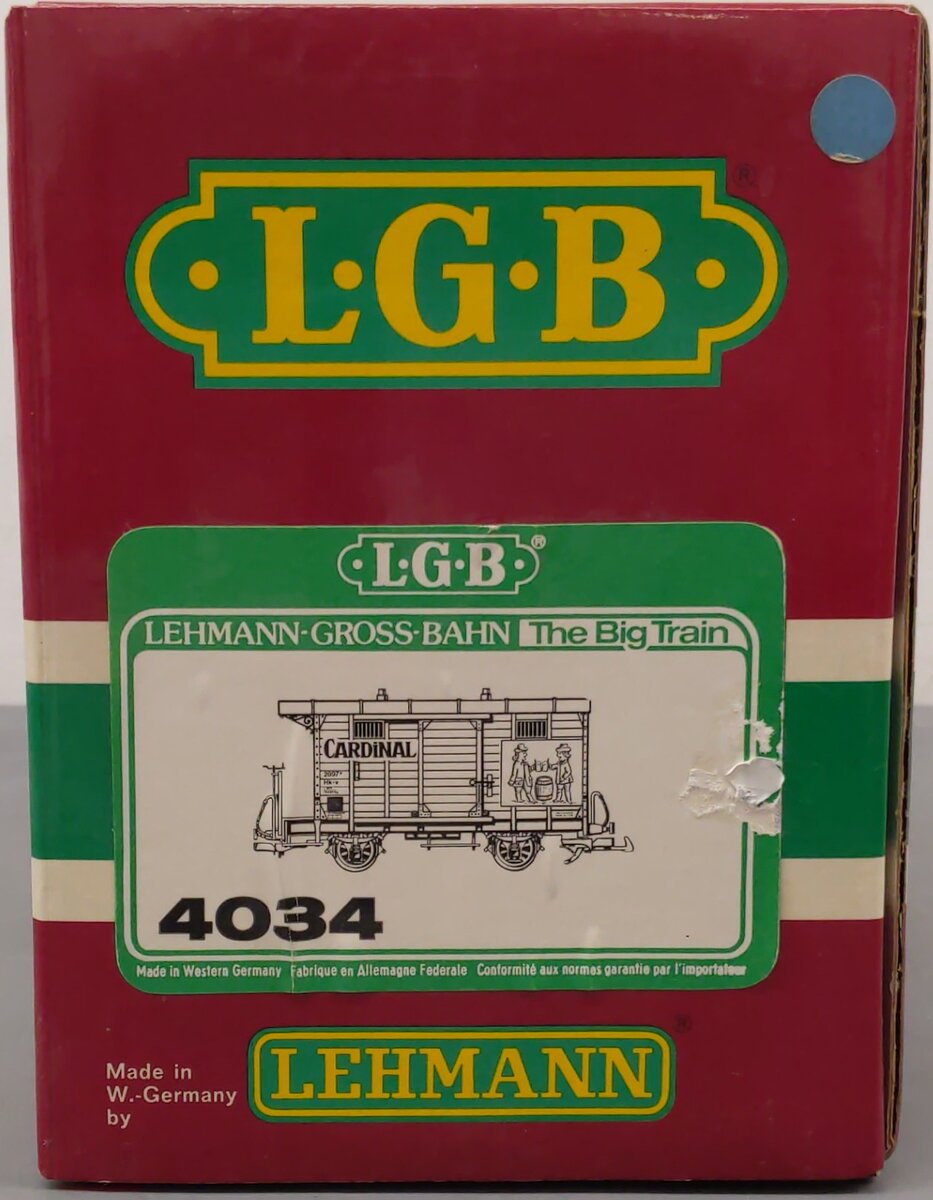 LGB 4034 G Scale Cardinal Short Boxcar #2897 (Metal Wheels) LN/Box