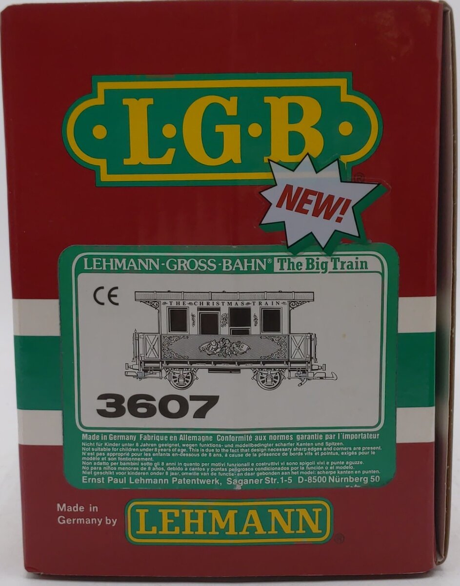 LGB 3607 G Scale The Christmas Train Passenger Car LN/Box