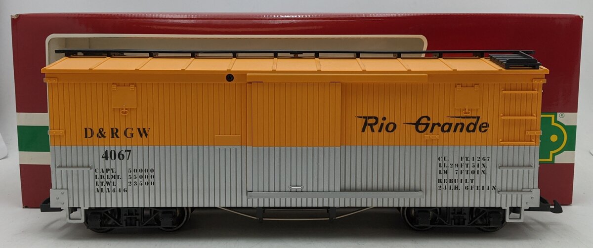 LGB 4067-D01 G Scale Denver & Rio Grande Western Boxcar #4067 - Metal Wheels LN/Box
