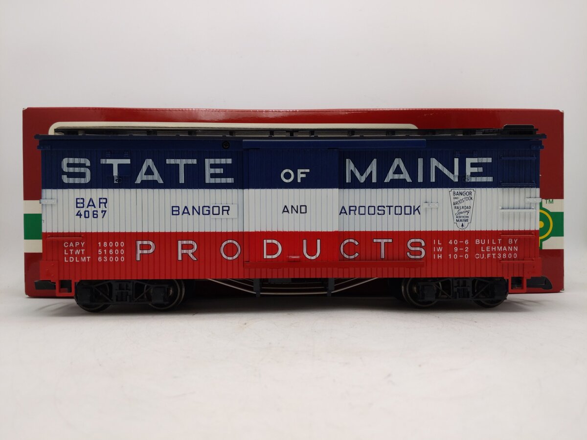 LGB 4067-K01 G Scale State of Maine Boxcar #4067 EX/Box
