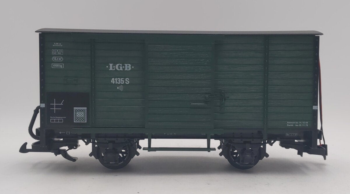 LGB 4135S G Scale Boxcar with Steam Sounds LN/Box