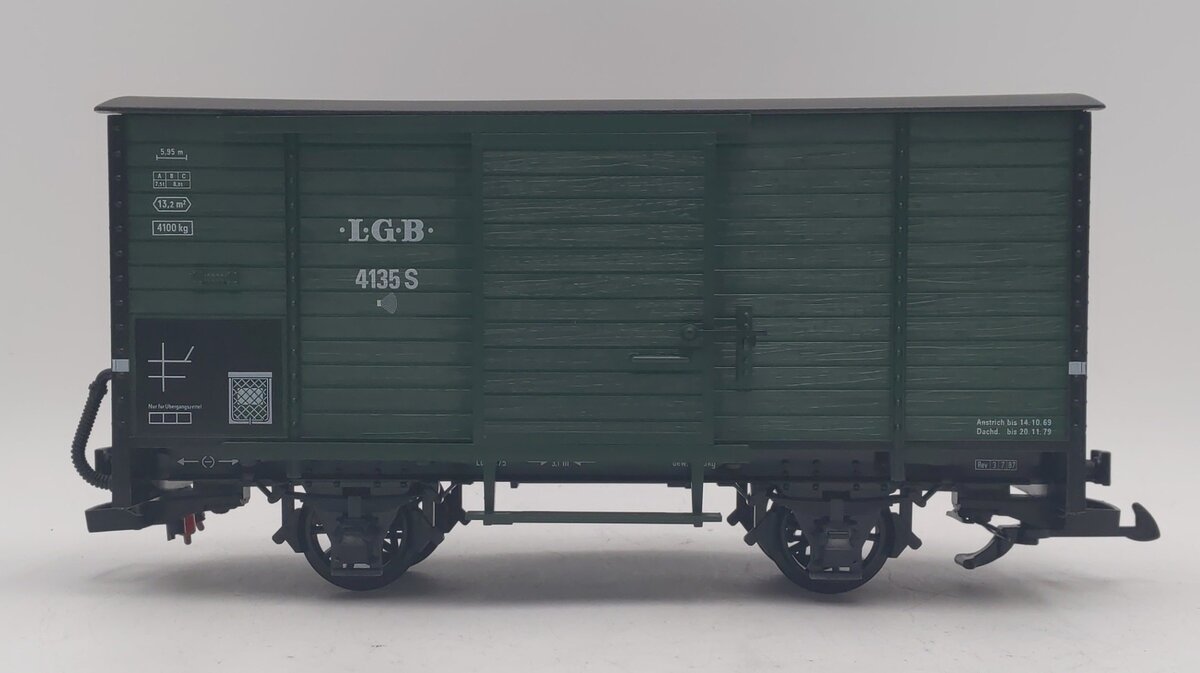 LGB 4135S G Scale Boxcar with Steam Sounds LN/Box
