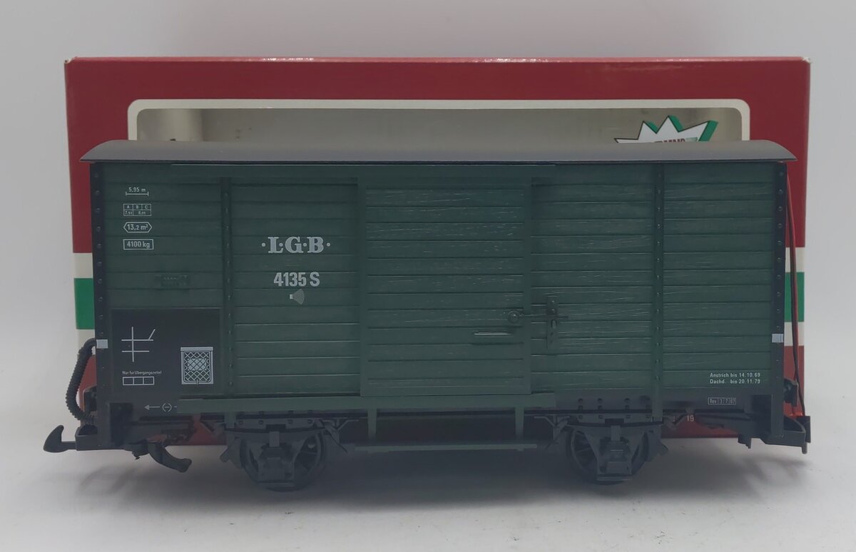 LGB 4135S G Scale Boxcar with Steam Sounds LN/Box
