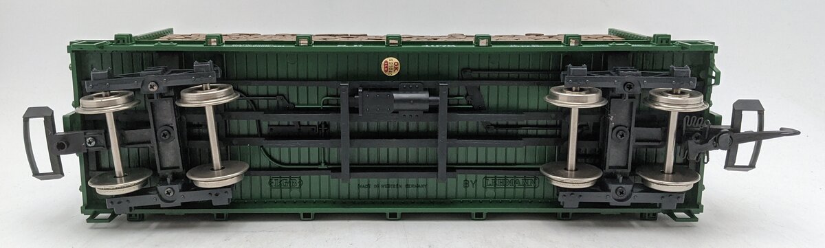 LGB 4078 G Southern Pacific Bulkhead Flatcar w/Log Load (Metal Wheels) LN/Box