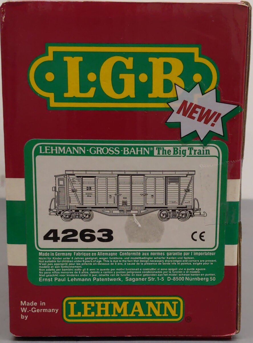 LGB 4263 DR Double Door Boxcar LN/Box