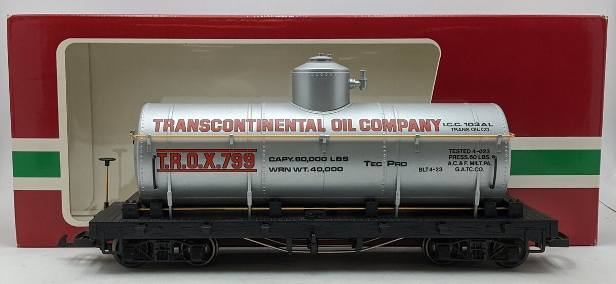 LGB 4080-Y01 G Transcontinental Oil Single Dome Tank Car (Metal Wheels) LN/Box