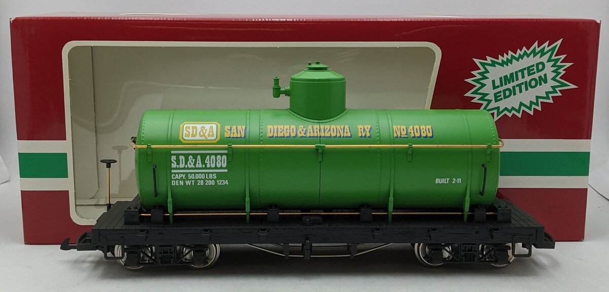 LGB 4080-Y05 G San Diego & Arizona Tank Car (Metal Wheels) LN/Box