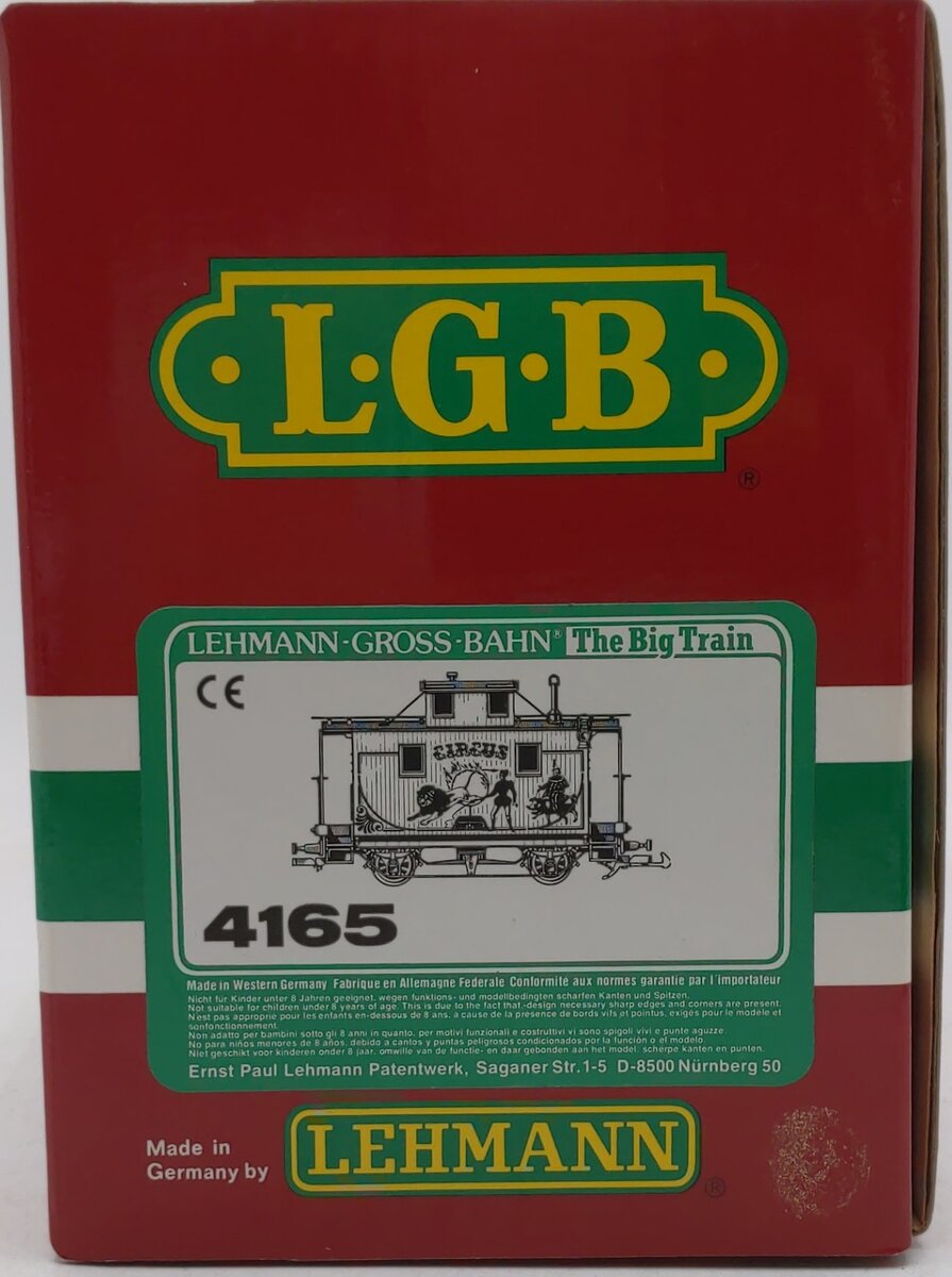 LGB 4165 G Scale Circus 4-Wheel Caboose EX/Box