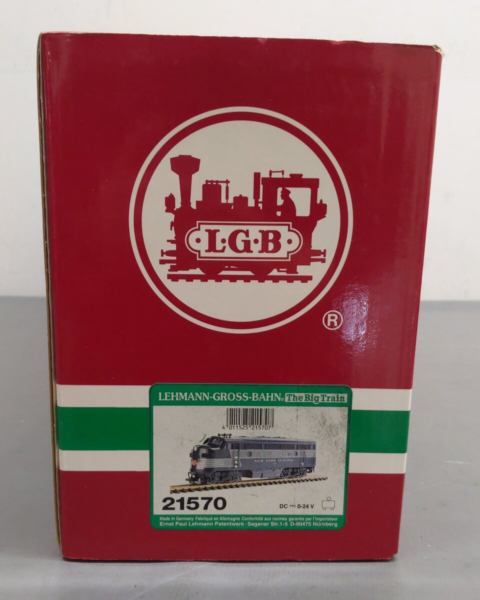 LGB 21570 G Gauge New York Central F7 A Unit Diesel Locomotive #1650 EX/Box