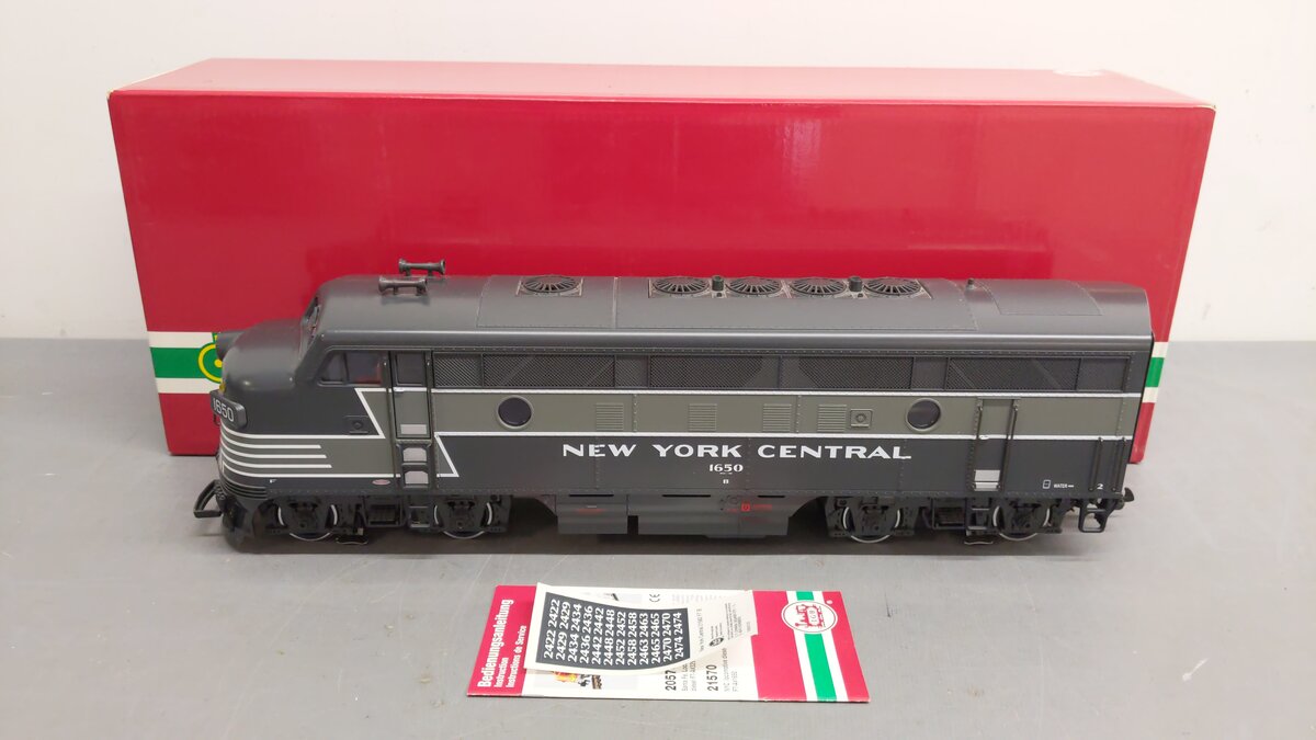 LGB 21570 G Gauge New York Central F7 A Unit Diesel Locomotive #1650 EX/Box