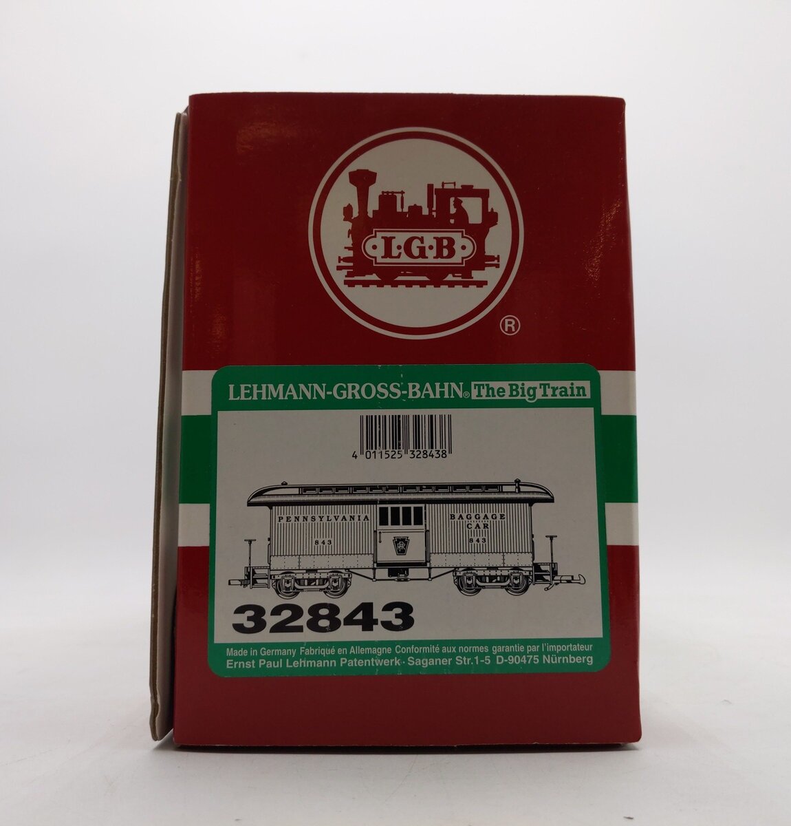 LGB 32843 G Scale Pennsylvania Baggage Car - Plastic Wheels EX/Box