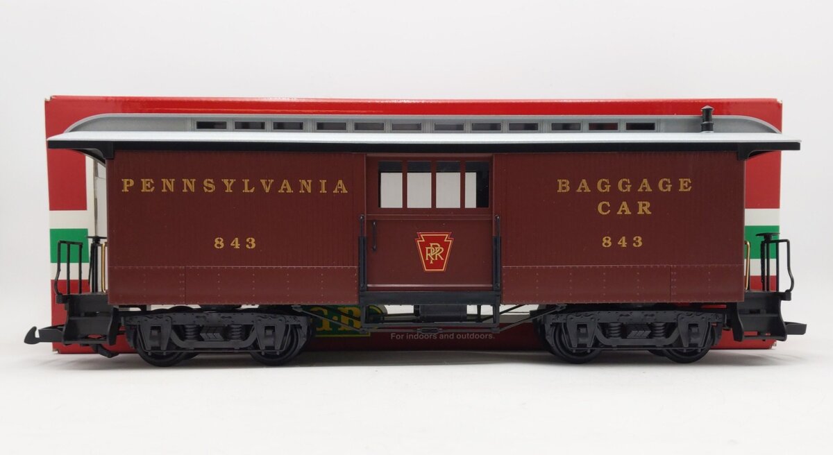 LGB 32843 G Scale Pennsylvania Baggage Car - Plastic Wheels EX/Box