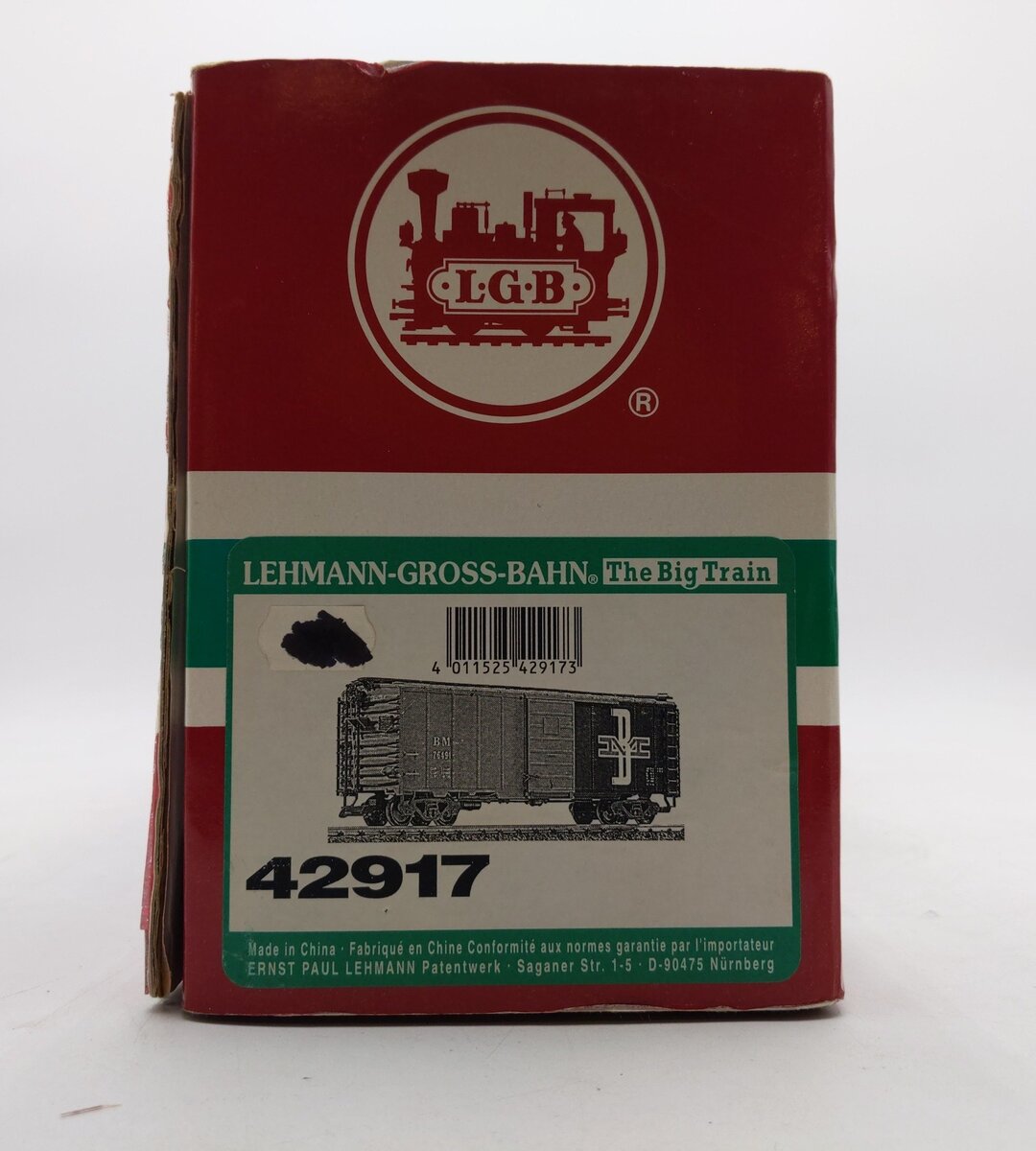 LGB 42917 G Scale Boston & Maine Boxcar #76491 EX/Box