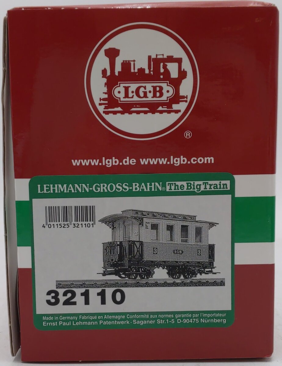 LGB 32110 G Scale Orange/Yellow #3 Pass Car LN/Box