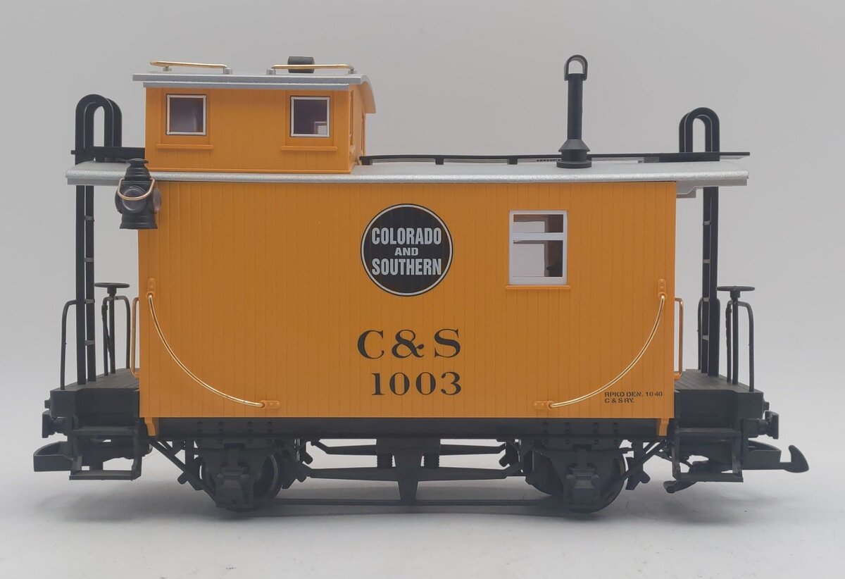 LGB 43650 G Colorado & Southern Short Yellow Caboose #1003 w/Metal Wheels LN/Box
