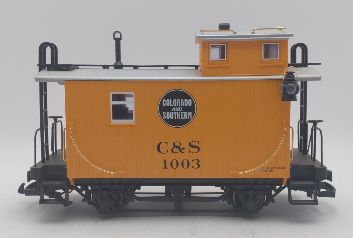 LGB 43650 G Colorado & Southern Short Yellow Caboose #1003 w/Metal Wheels LN/Box